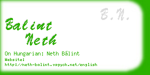 balint neth business card
